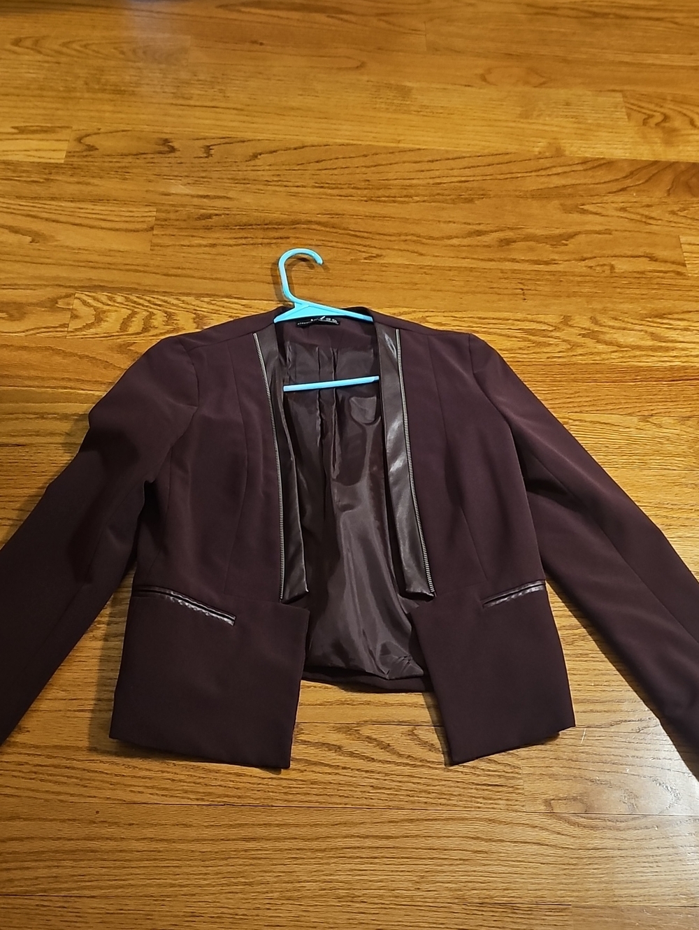 Primark Women's Open-Front Blazer Jacket - Maroon